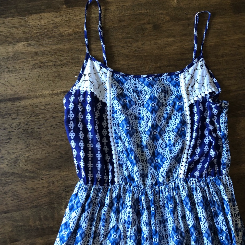 Blue & White Japna Maxi Dress Size M